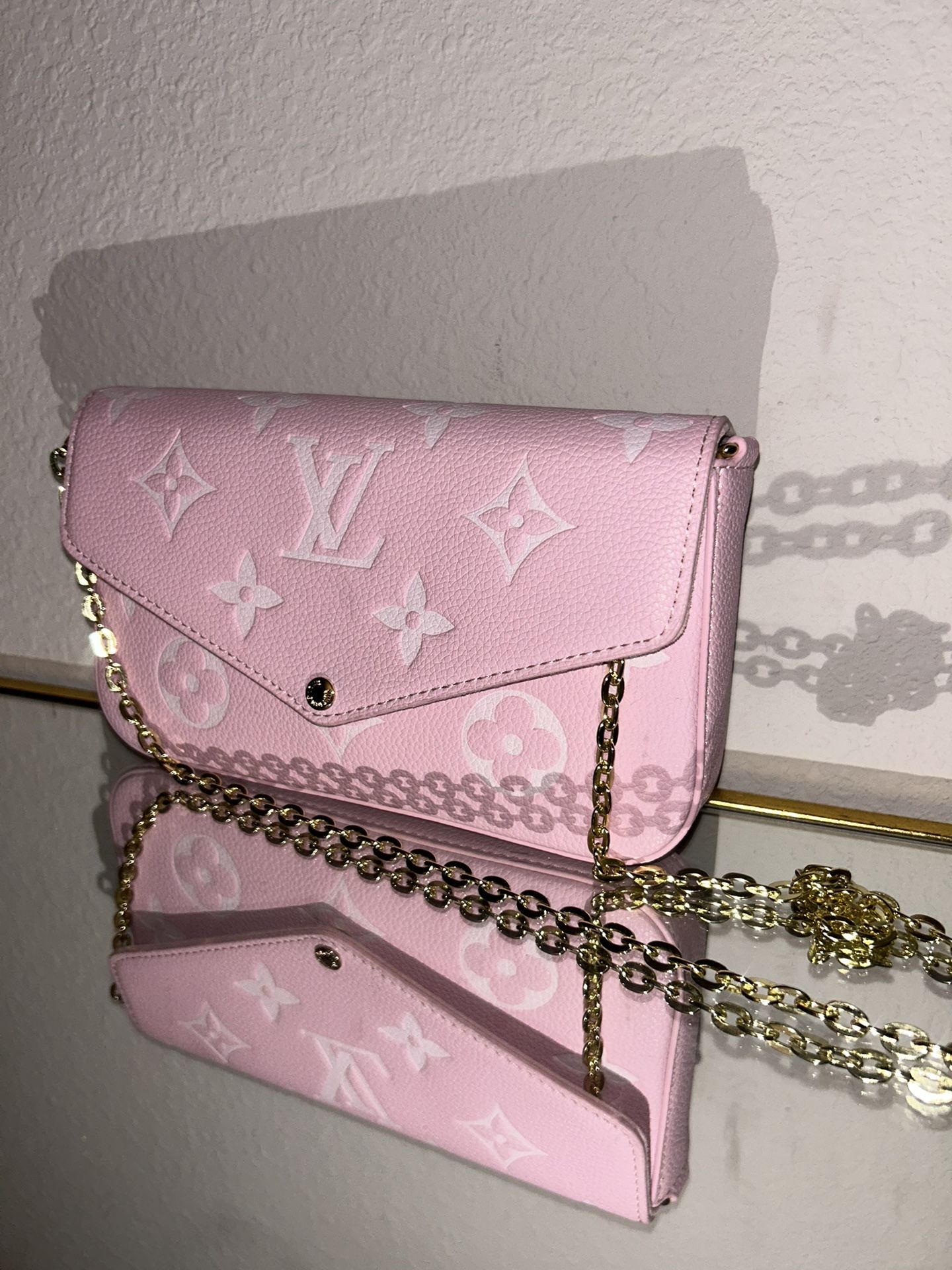 Pink Purse With Wallet Card Holder