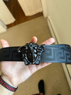 Versace Black Men's Medusa Buckle Belt
