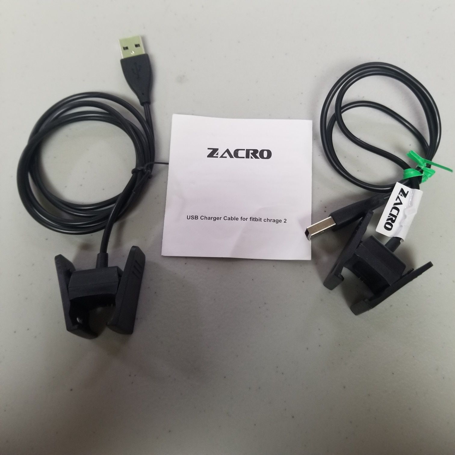 Zacro Fitbit Charge 2 USB Charger 2Pcs Replacement New Open Box