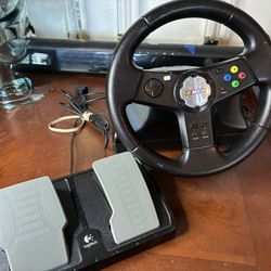 Microsoft Xbox Nascar Racing Wheel And Pedals Logitech