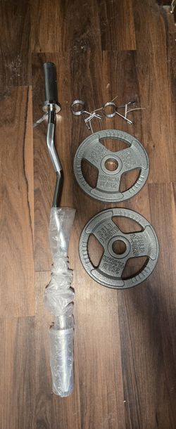 Curl Bar And Weights