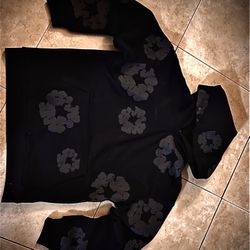 Denim. Tear Hoodie Black Size M 