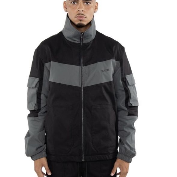 COLOR BLOCK TWILL JACKET BLACK (M/32)