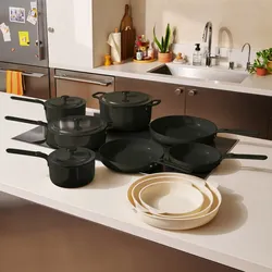 Our place 14 piece black cookware set pots pans