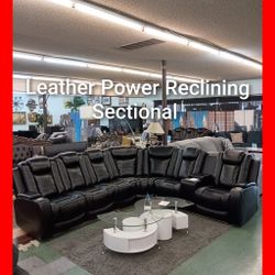 💥 Black Friday Special 💥 Power Reclining Leather Sectional 