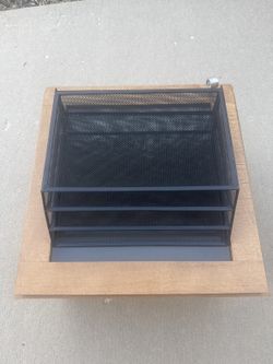 3-Tier Black Mesh Desk File Organizer