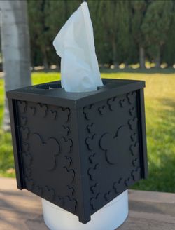 Mickey Mouse-themed 3D-printed tissue box cover Black