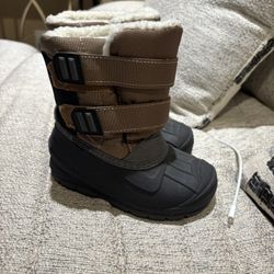 Toddler Boys Brown Snow Boots Size 8c 