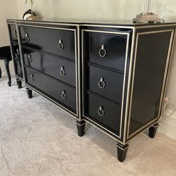 Marge Carson Dresser Black Silver