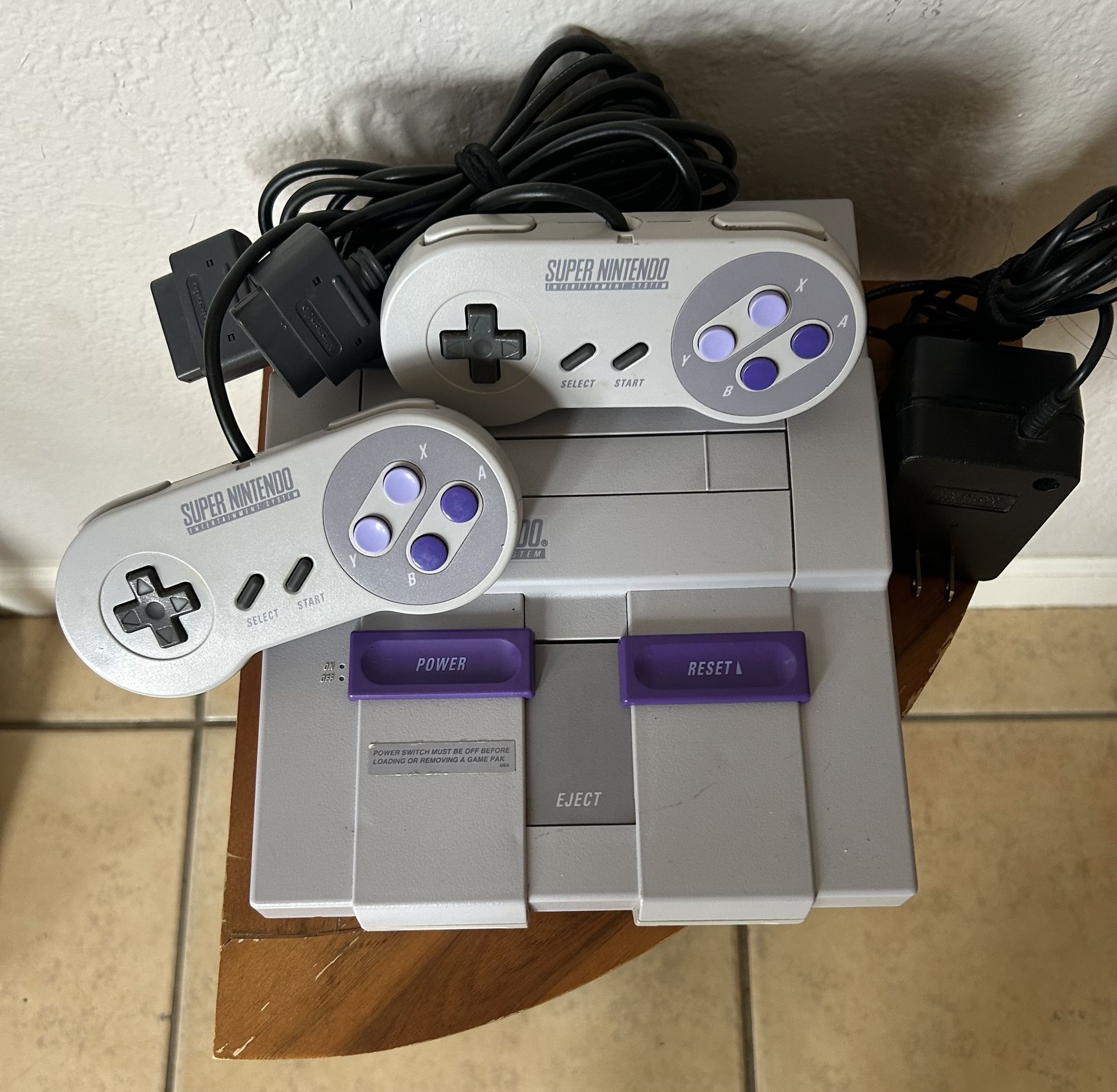 Super Nintendo With 2 Controllers