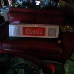 Coors Light Beer Hanging Sign With Box