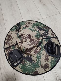 Camouflage Sun Hat with Cooling fans