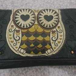 Loungefly Trifold Owl With Heart Eyes,Vegan Leather Brown Wallet,$12.