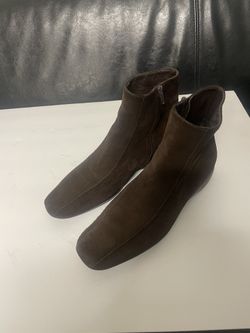 Prada Womens Suede Brown Boots 40.5
