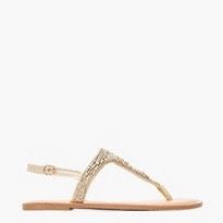 JUSTFAB Noela Embellished Flat Sandal