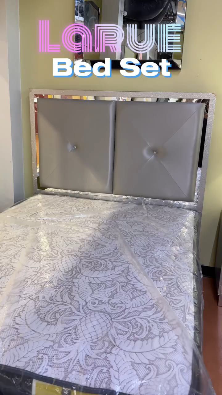 Silver Tufted Bedroom Set Queen or King Bed Dresser Nightstand Mirror Chest Options Larue 