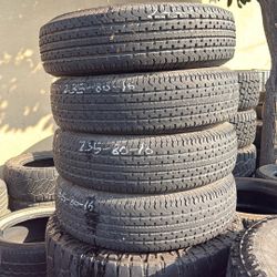 ST 235/80R16 Good Used Set Off Trailer Tires For 220 Installed 