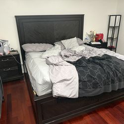 Bed frame and nightstands
