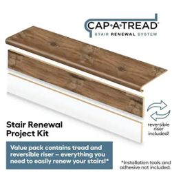 Cap A Tread
Heirloom Pine 47 in. L x 12.15 in. W x 1.69 in. T Laminate Stair Tread and Reversible Riser Kit