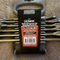 Ares 6 pc 120 tooth non-slip ratcheting wrench set