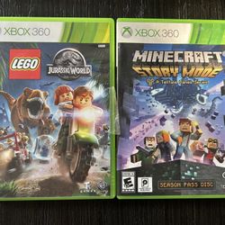 Lego Minecraft and Jurassic World Story Mode games for Xbox 360 #Minecraft #JurassicWorld