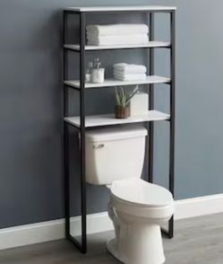 Matte Black 3 -Shelf Over-the-Toilet Storage