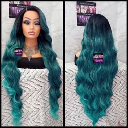 Human Hair Blended Lace Front Wig 