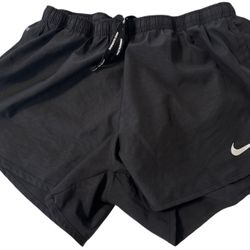 Nike Women’s Dri-Fit Running Shorts Black Tempo Brief Lined Ladies Zip Medium