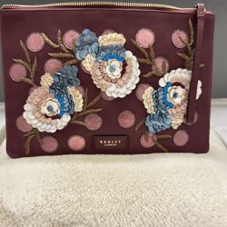 Unique Radley London Leather Clutch Bag With Wrist Strap