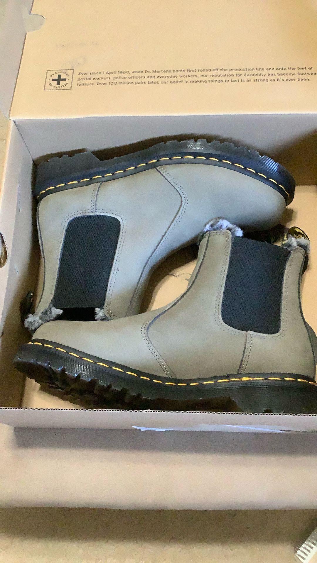 Dr. Martens Leonore Nickel Grey Nubuck Ankle Boots