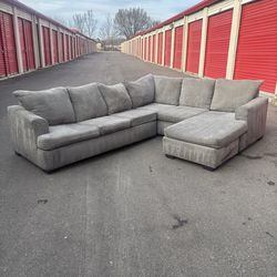 Gray 2-Piece Chaise Sectional - Free Delivery