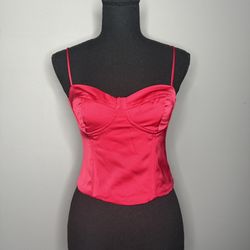 Jason Wu Red Satin Bustier Cropped Corset