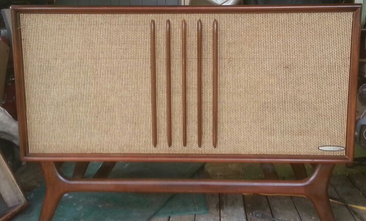 Vintage mid century rare Packard Bell Danish style stereo console