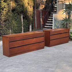 Dillingham Espirit 2-Pc Mid Century Modern Walnut Bedroom Dresser Set - Free Delivery