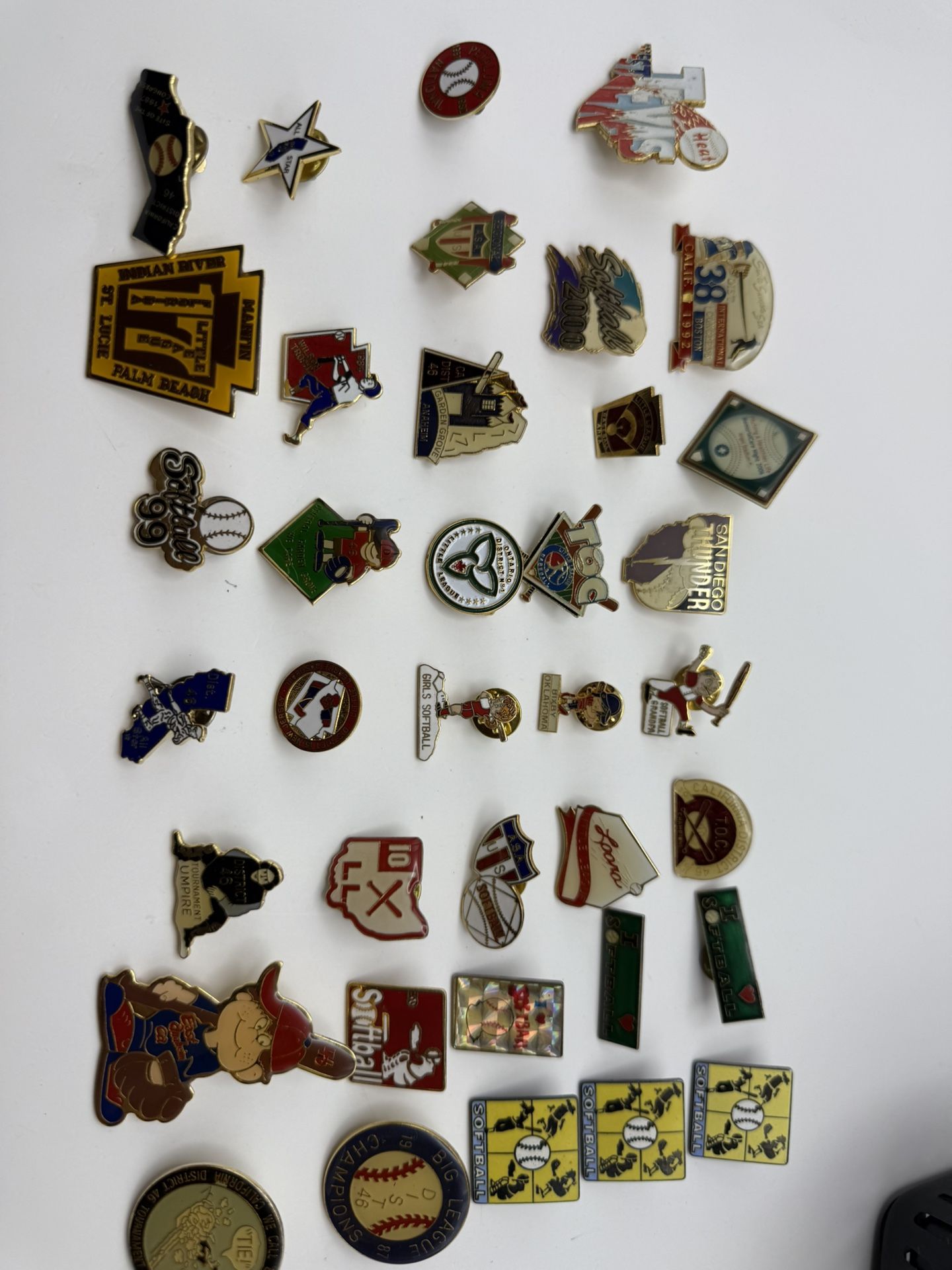 Softball Little League Pin Lot Of 37 Pieces
