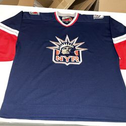 Nwot Lady Liberty Ny Rangers Pro Player Jersey Mens Xl Blue Clean 90s New York