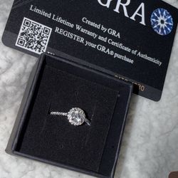 Moissanite Ring , Gra Certified