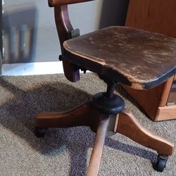 Antique Solid Wood Office Chair 