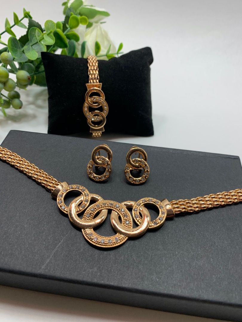 Jewelry Set, 18K Gold Plated, 5 Piece