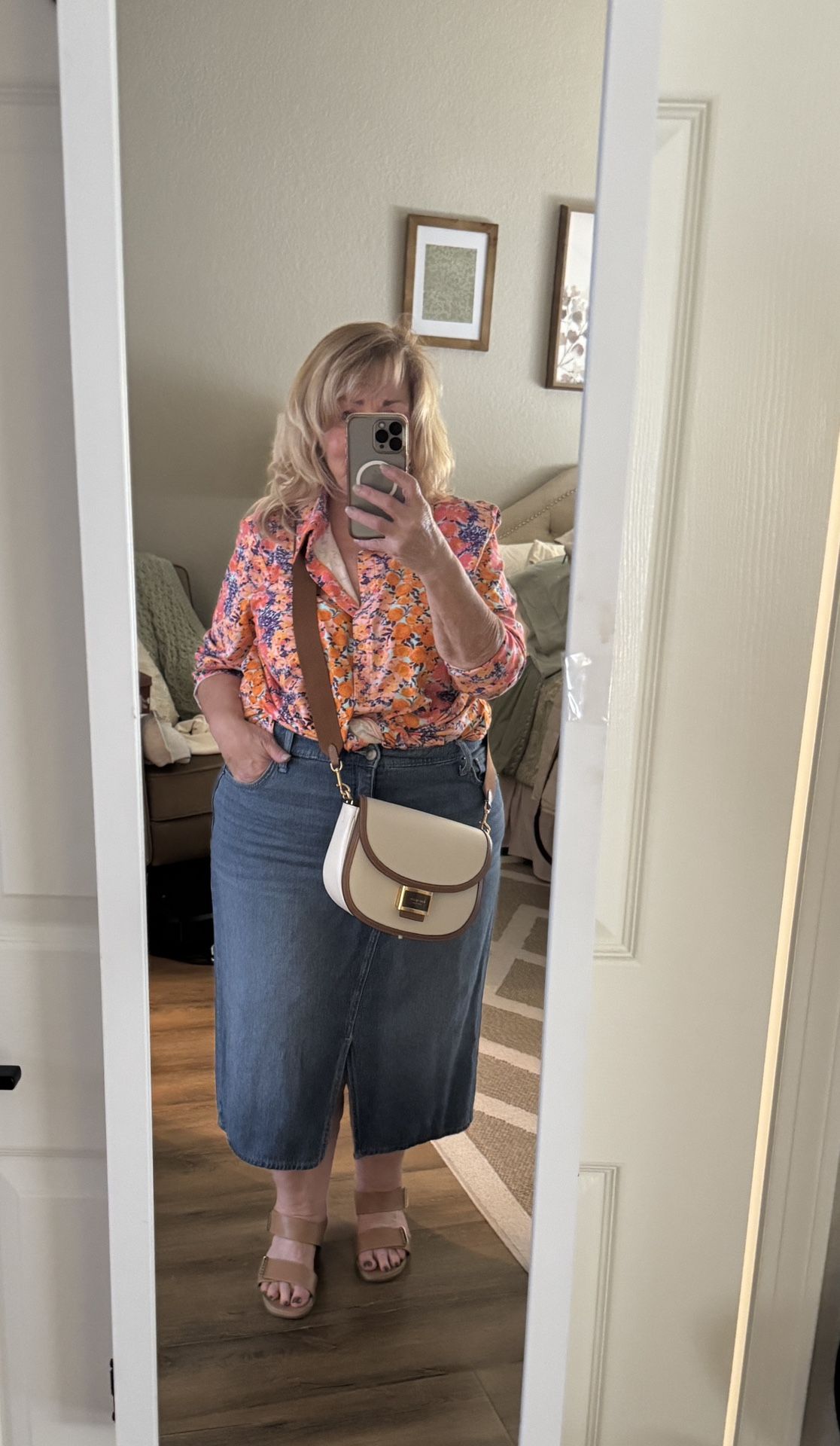 Terra & Skye Denim Midi Jeans Skirt Size 16 W