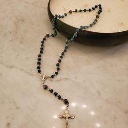 Sterling Silver Rosary With Turquoise Stones