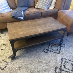 Coffee table industrial modern metal wood