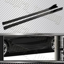 86" x 4" Universal Painted Glossy Black Side Skirt Extension Rocker Splitters Diffuser Lip 6pcs -(2-PU-653-3PBK