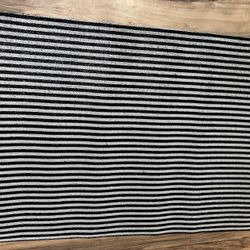 Pair of Chilewich Black and White Rug 59x36”