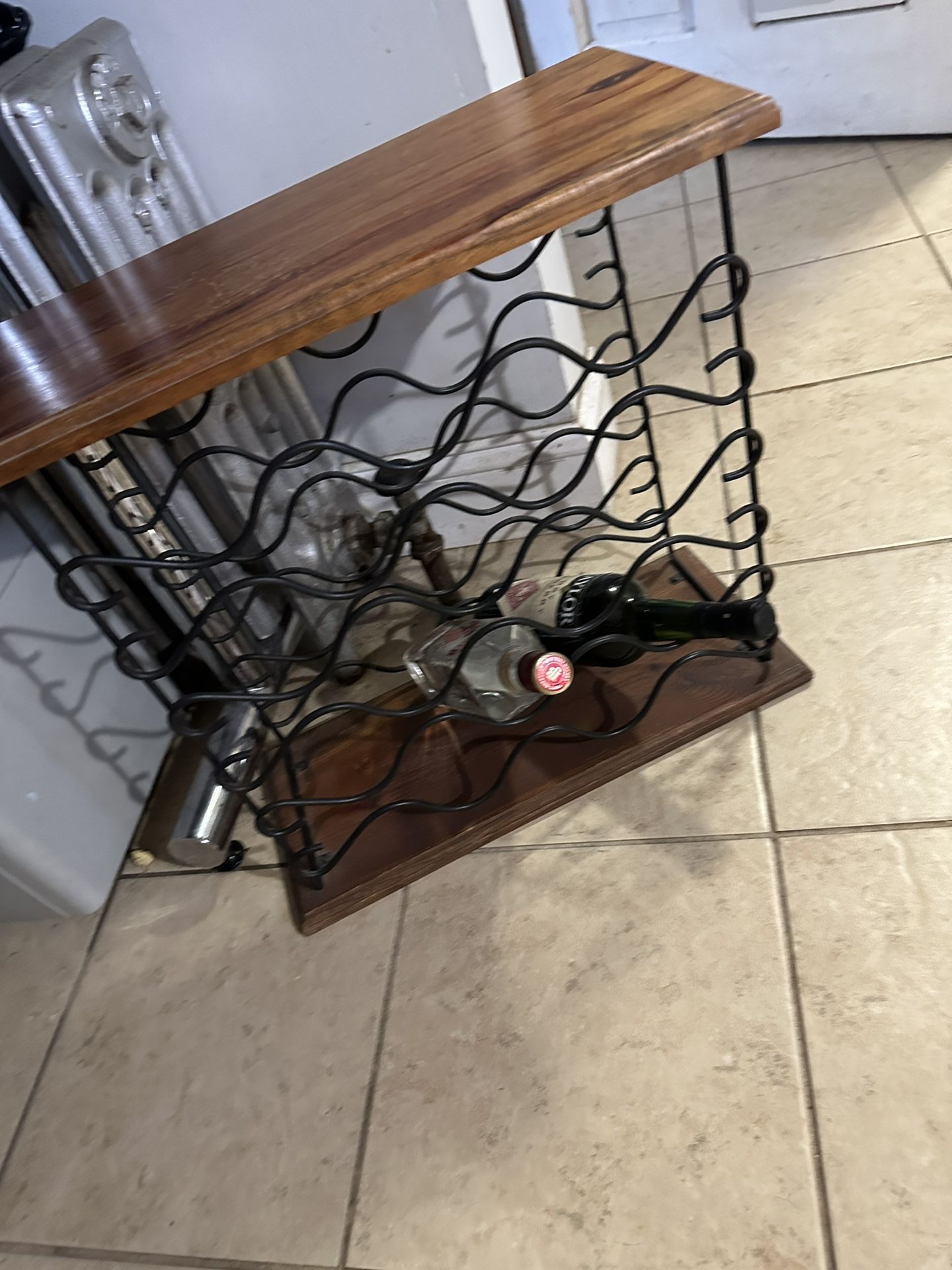Wood & Metal 30 Wine Bottles Rack