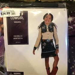 Cowgirl Child Costume Size Small 4-6 