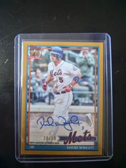 Topps baseball autographed card David Wright
