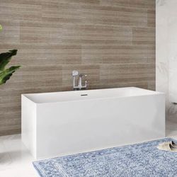 Sterling KOHLER Unwind 59-in X 30-in Seamless Back-to-wall Freestanding Bath