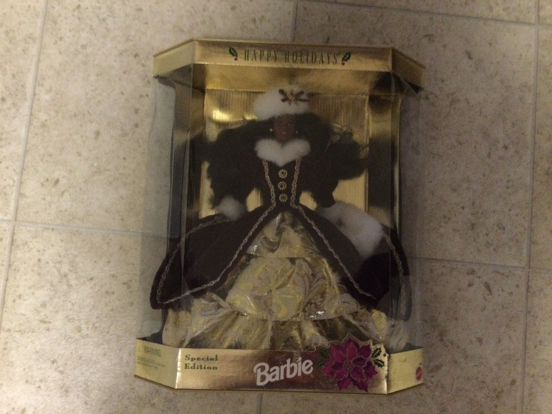Barbie doll - Vintage 1996 Happy Holidays African American Mattel Barbie In NEW Never Opened Box $40