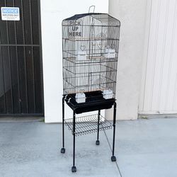 (Brand New) $60 Small to Medium Bird Cage 60” Tall Parrot Parakeet Cockatiel Bird Cage 18x14x60” Rolling Stand